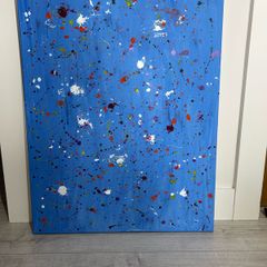 Large blue abstract painting