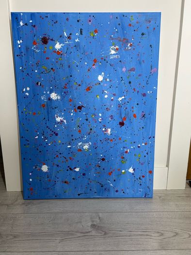 Large blue abstract painting