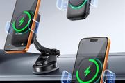 3-in-1 Wireless Car Charger for Magsafe, Extra Clamp for Bumpy Road, Cooling Fan to Extend Battery Life, Original Qi2 Certified 15W Fast Charging Magnetic Car Phone Holder for iPhone 12-17 Series