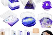 Resin Moulds Silicone, 21Pcs DIY Epoxy Resin Moulds Kit, Resin Kits for Beginners Making Jewelry/Candle/Soap, Include Coaster, Ashtray, Cube, Pyramid, Spherical, Pendant Mold (FREE POSTAGE)
