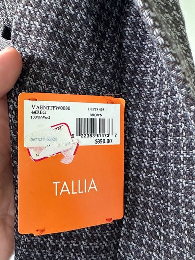 BNWT Tallia Wool Blazer Jacket  Size 54R RRP 350USD