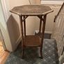 Victorian or Edwardian octagonal bamboo two-tier side table Image 2