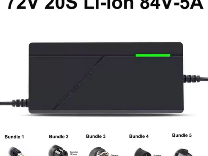 72V Charger 5A 20S Lithium-ion Battery Pack Charger 84V 5A Intelligent Fast Charging EU Plug With Cooling Fan