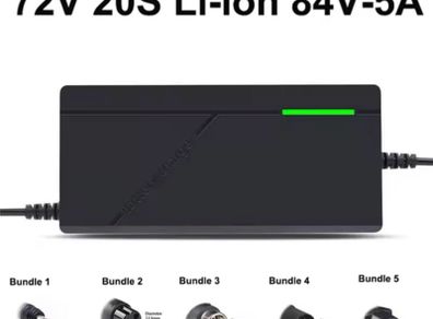72V Charger 5A 20S Lithium-ion Battery Pack Charger 84V 5A Intelligent Fast Charging EU Plug With Cooling Fan
