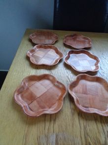 Woven Wooden Plates x 5 for Sale