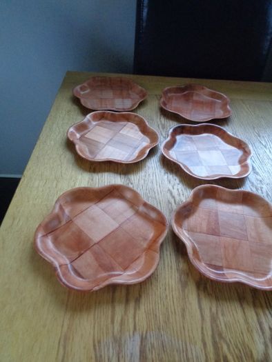 Woven Wooden Plates x 5 for Sale