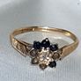 Vintage 9ct Gold Sapphire & Diamond Ring 1.50g (Scrap or Repair) Image 6