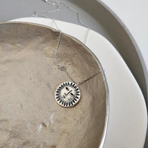 Engravable Necklace Silver Indian Sun A Symbol of Light and Strength