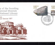 1977 Ireland Centenary of the Founding of the National Library and of The National Museum Commemorative Stamps Illustrated Addressed The Irish Times First Day Cover (FDC)