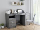 Desk High Gloss Grey 140x50x76 cm Chipboard