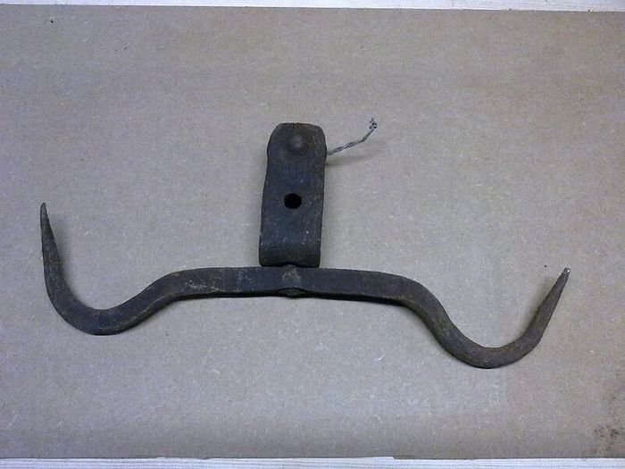 Old Irish blacksmith made hook with pulley