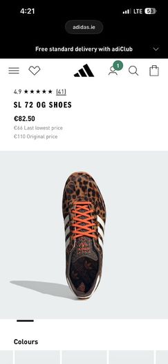 Adidas SL72 OG size 7 brand new