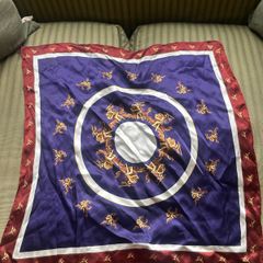Daboti Vilnius silk scarf - blue and burgundy
