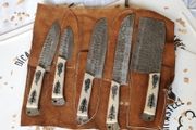Set knives 5 pcs Damascus Handmade