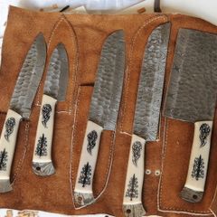 Set knives 5 pcs Damascus Handmade