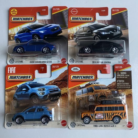 Subaru WRX, Nissan Sentra, Fiat 500X, Land Rover - Matchbox Cars