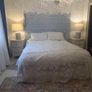 2 large lamps stunning blue /white bronze colour  base rim. 30e each Image 3