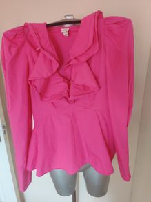 River Island pink ruffle blouse size UK8 EU36 Postage included