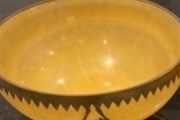 Pair of Minnie Peters polished stone and  gilt metal matching dishes