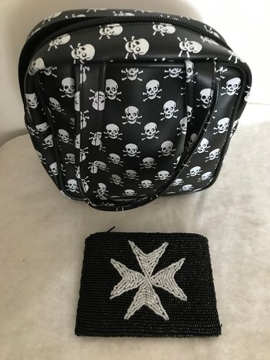 Black Skull Bag and Beaded purse