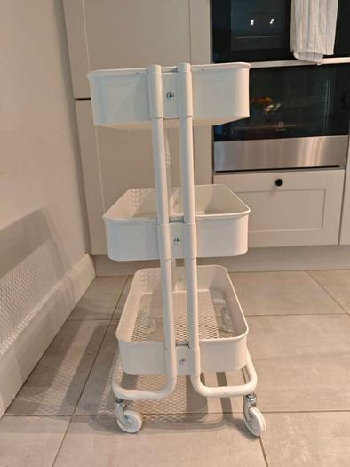 White 3-Tier Utility Cart - IKEA RASKOG Style - Mint Condition
