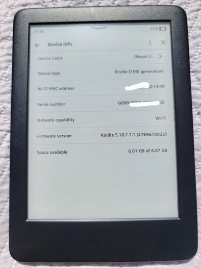 10 th generation kindle