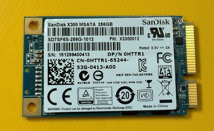 Dell San Disk X300 256gb 1.8" Msata 6g Ssd Sd7sf6s-256g-1012 0httr1/ Used