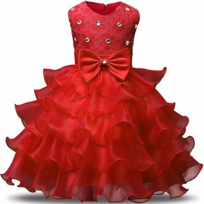 New Girls Wedding Bow Ball Gown Party Bridesmaid Formal Princess Dress size 3-4yrs