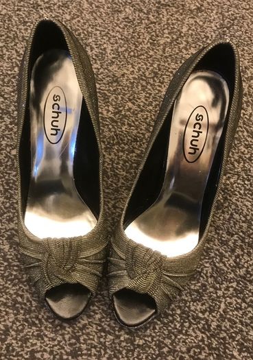 Schuh peep toe glitzy shoes reduced price