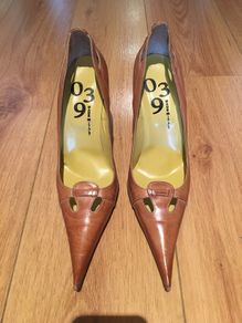 Leather high heels