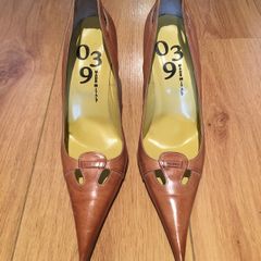 Leather high heels