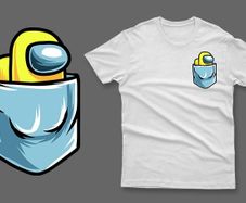 Yellow impostor in the pocket among us t-shirt imposter among us t-shirt impostor t-shirt