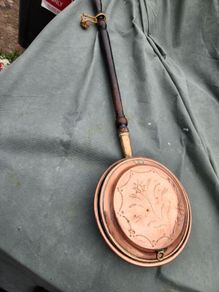 victorian beautifully designed copper bed warmer