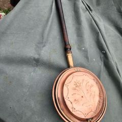 victorian beautifully designed copper bed warmer