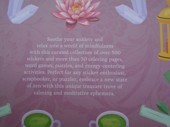 Calming,Meditative and mindful activity,Colour  book. Hardback book, Activity book, Stickers