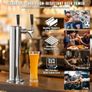Kegerator Tower Kit, Dual Taps Beer Conversion Kit, Stainless Steel Keg Beer Tower Dispenser with Dual Gauge W21.8 Regulator Image 5