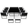 11 Piece Outdoor Dining Set with Cushions Poly Rattan Black Image 3