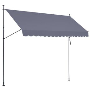 Patio Awning Retractable Awning Sunshade Shelter with Crank Handle