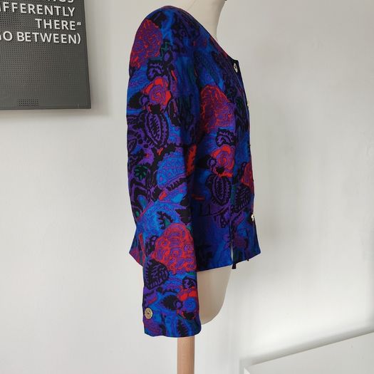 VINTAGE 1990s 1980s wool floral jacket blazer by Jimmy Hourihan Made in Ireland