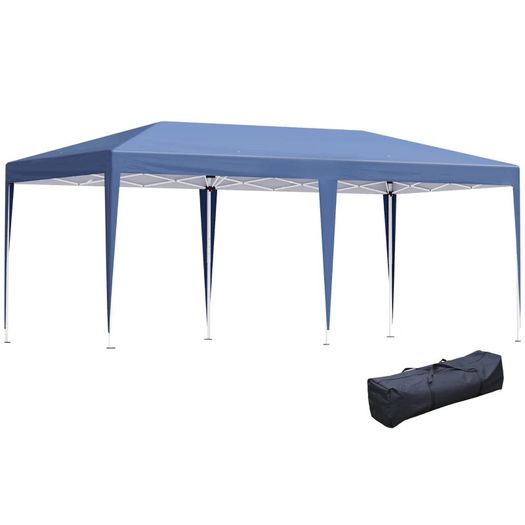 3 x 6m Pop Up Gazebo, Double Roof Foldable Canopy Tent, Outdoor Garden Wedding Awning Canopy Steel (FREE SHIPPING)