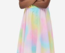H&M multicoloured tie die asymmetrical chiffon summer dress Size 18-24 months EUC