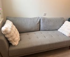 Grey Fabric 3 Seater Sofa