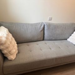 Grey Fabric 3 Seater Sofa