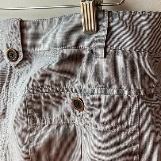 Ted Baker  Pants Striped Cotton Trousers Adjustable Length with Button Details