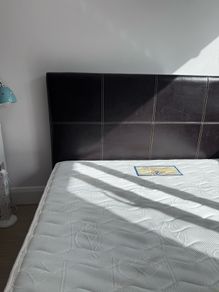 Leather Double Bed with Mattress