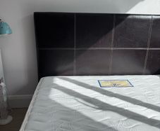 Leather Double Bed with Mattress