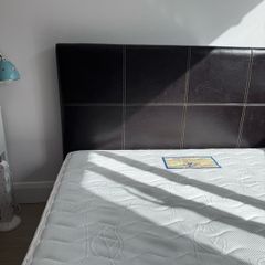 Leather Double Bed with Mattress