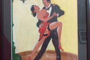 original tango painting, signed  purchased in Buenos Aires
