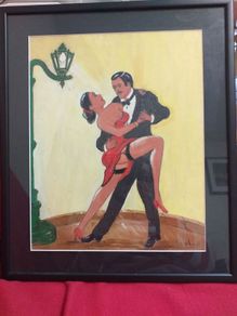 original tango painting, signed  purchased in Buenos Aires