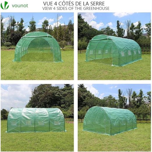 Polytunnel Greenhouse 4x3x2m  Poly Tunnels Gardening Walk In Pollytunnel Tent with Steel Frame